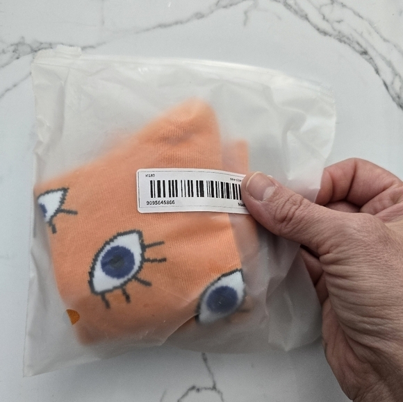 Bohemian | Evil Eve pop-art yellow blue maximalist print Gorpcore tube socks - Picture 7 of 7